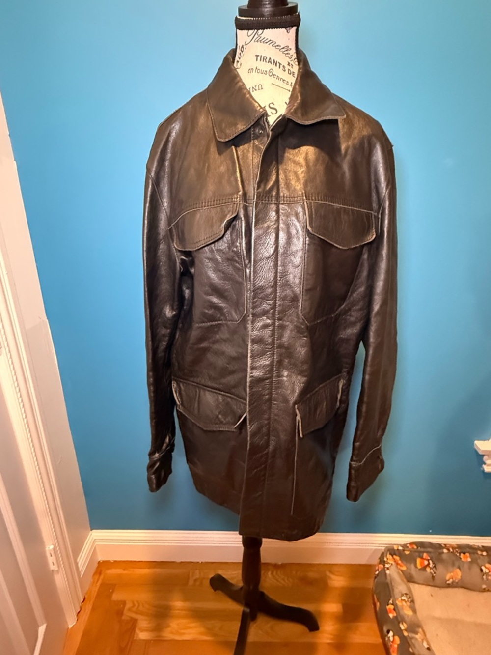 Banana Republic Men's Black VINTAGE Leather Field Jacket